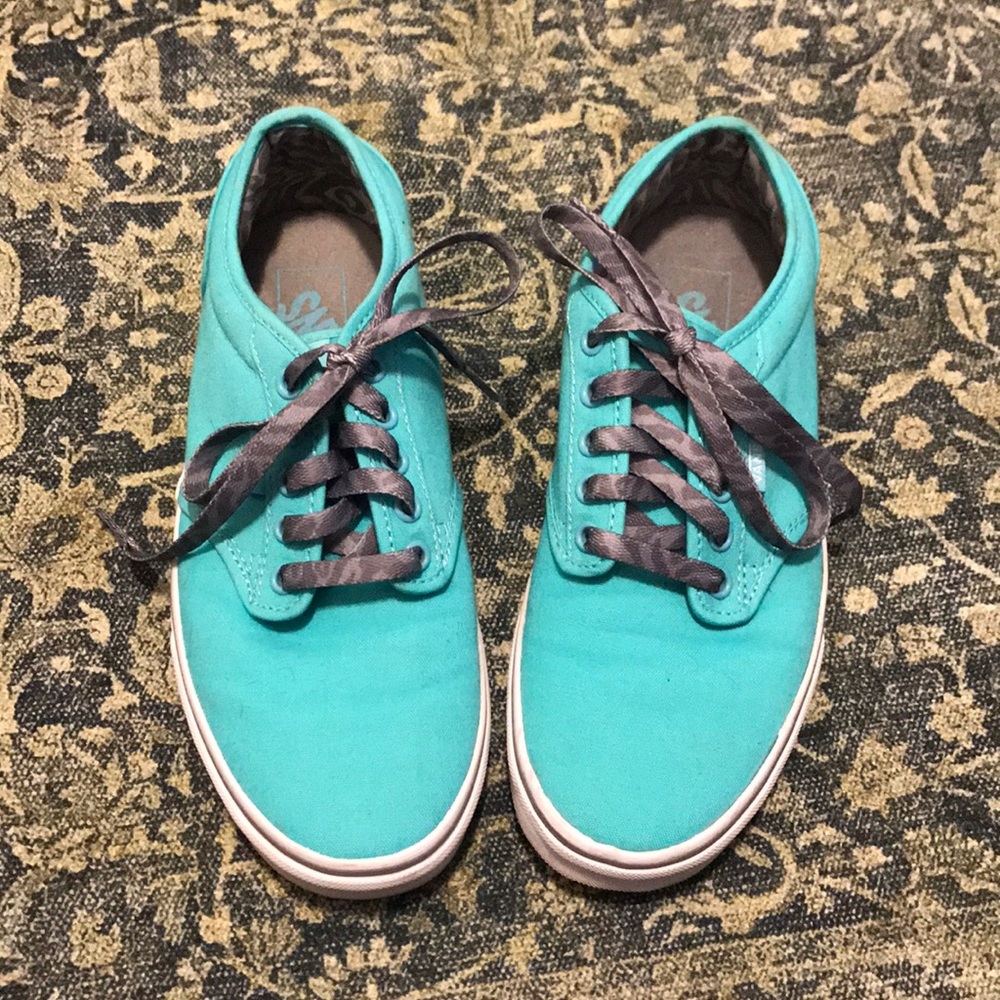 Turquoise vans size 8